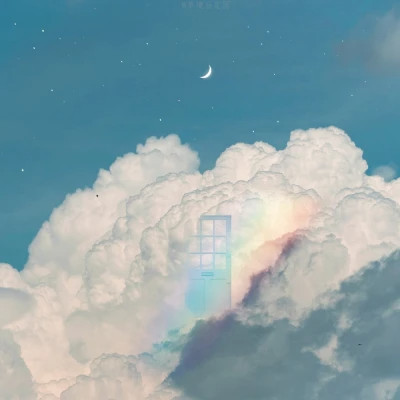 背景图片干净治愈系蓝色头像