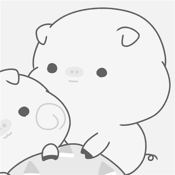 情头黑白卡通可爱简约图片