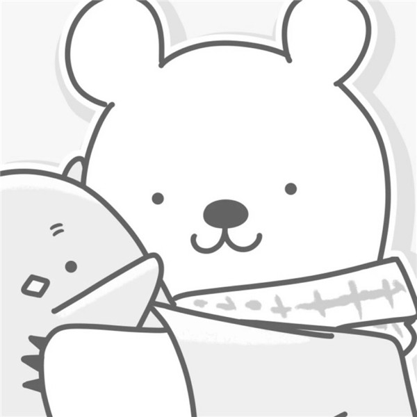 情侣头像卡通黑白可爱一左一右图片