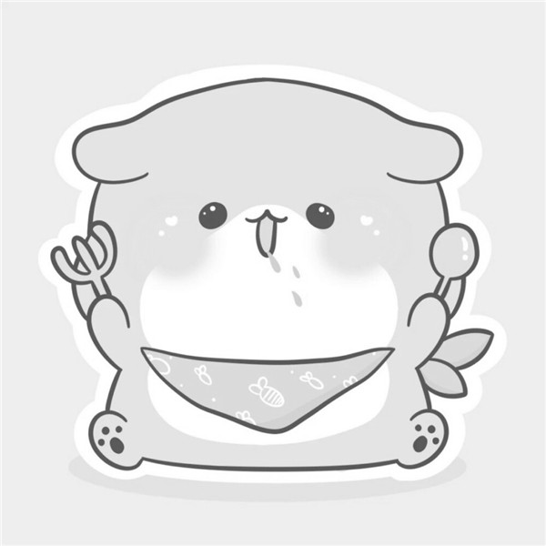 情侣头像卡通黑白可爱一左一右图片