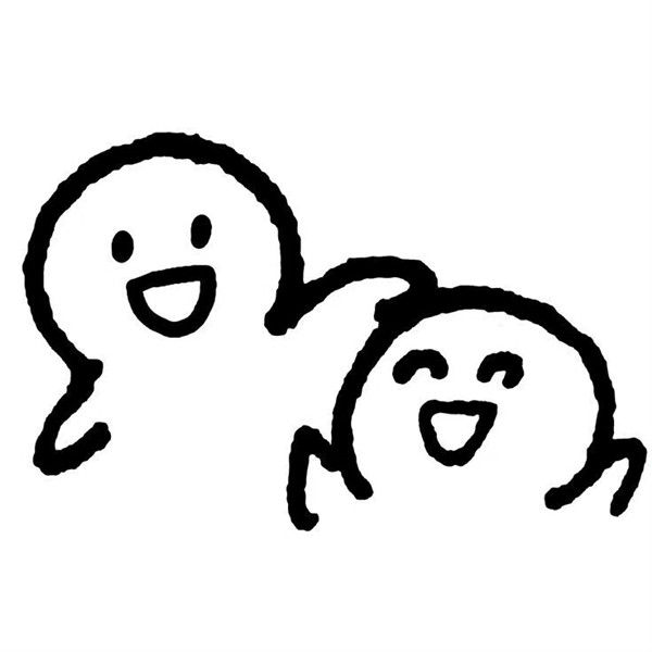 可爱欢乐两人简笔画头像图片
