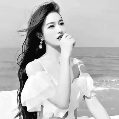 黑白真人头像情侣一男一女