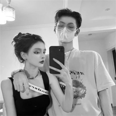 微信头像黑白双人情侣真人照片