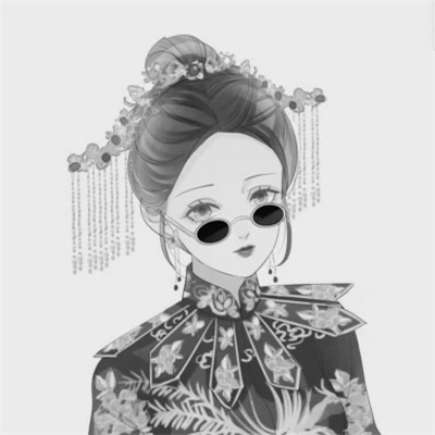 单人情侣头像黑白图片