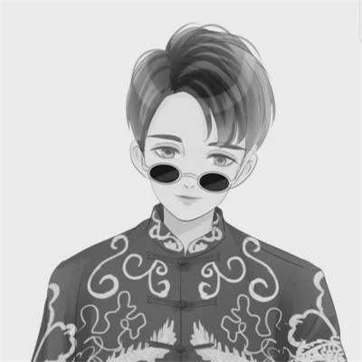 单人情侣头像黑白图片