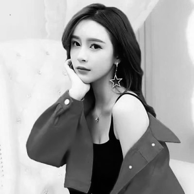 高质量一男一女纯黑白情侣头像图片