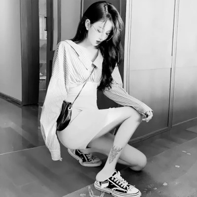 优质黑白情头一男一女真人图片