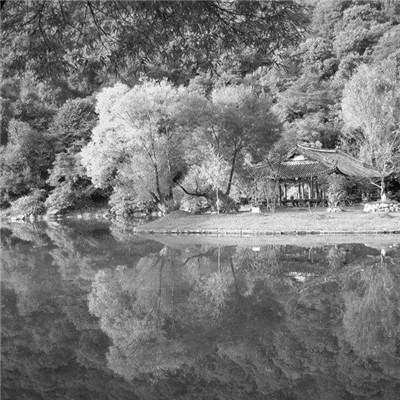微信黑白山水风景头像