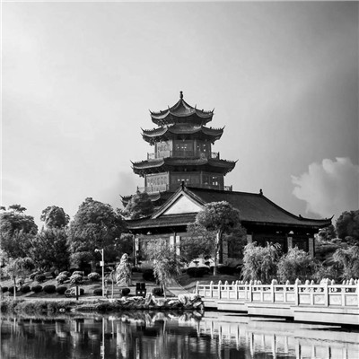 微信黑白山水风景头像