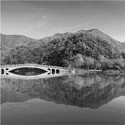 微信黑白山水风景头像