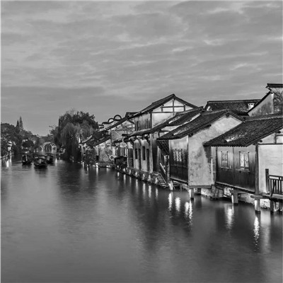 微信黑白山水风景头像