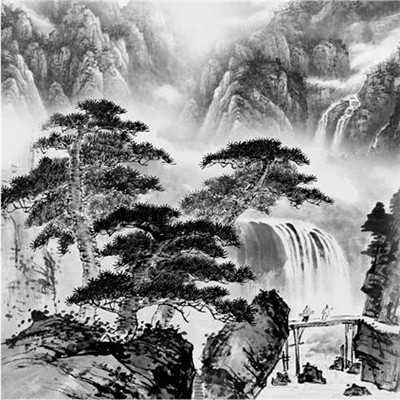 微信黑白山水风景头像