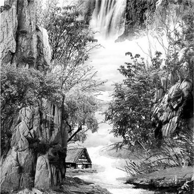 微信黑白山水风景头像