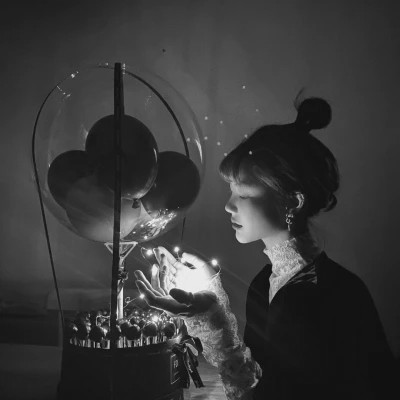 灰色系黑白情头一男一女