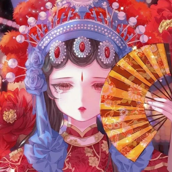 伤感戏曲女生动漫头像图片