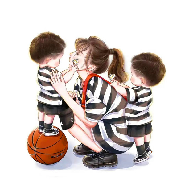温馨幸福卡通亲子全家福头像图片