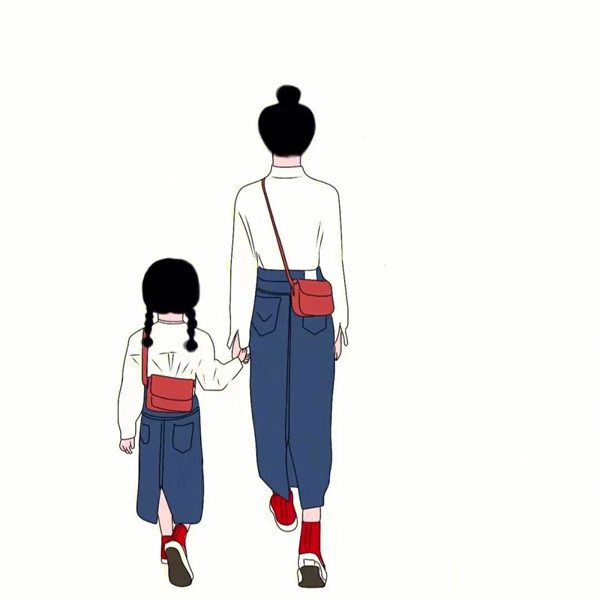温馨幸福卡通亲子全家福头像图片
