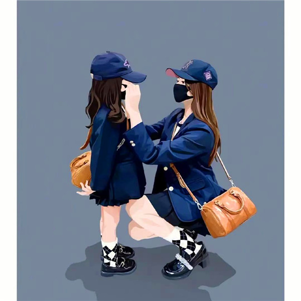 温馨幸福卡通亲子全家福头像图片