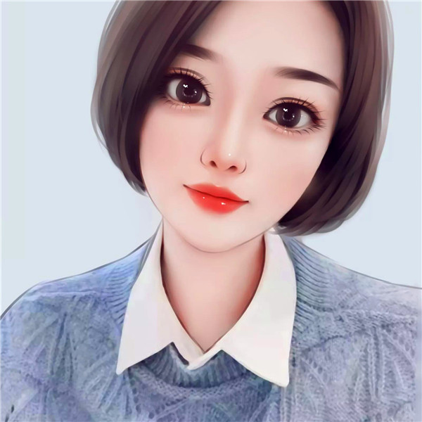手绘头像女唯美气质真人