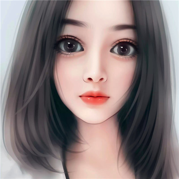 手绘头像女唯美气质真人