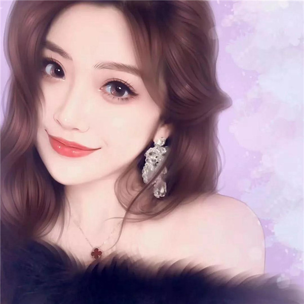 精致成熟魅力女生手绘头像
