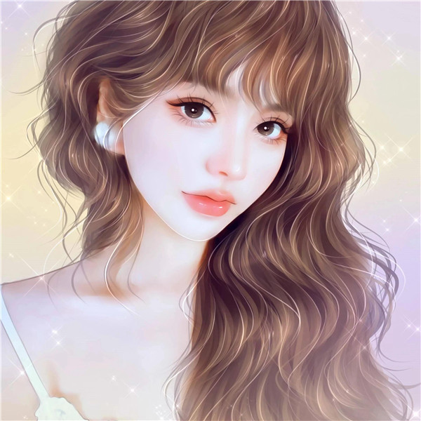 唯美精致女生动漫头像插画手绘