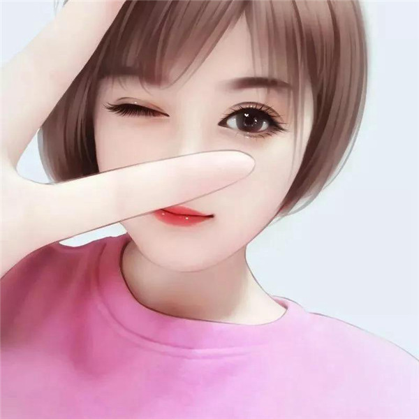 唯美精致女生动漫头像插画手绘