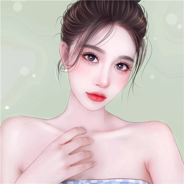 唯美精致女生动漫头像插画手绘