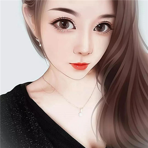 唯美精致女生动漫头像插画手绘