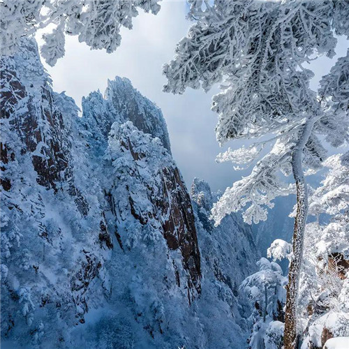 银装素裹黄山雪景风景头像图片