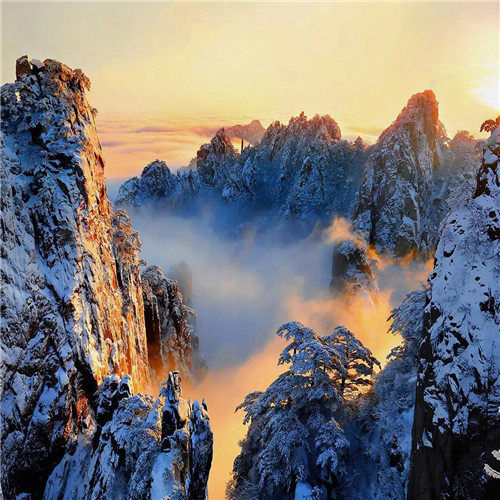 银装素裹黄山雪景风景头像图片
