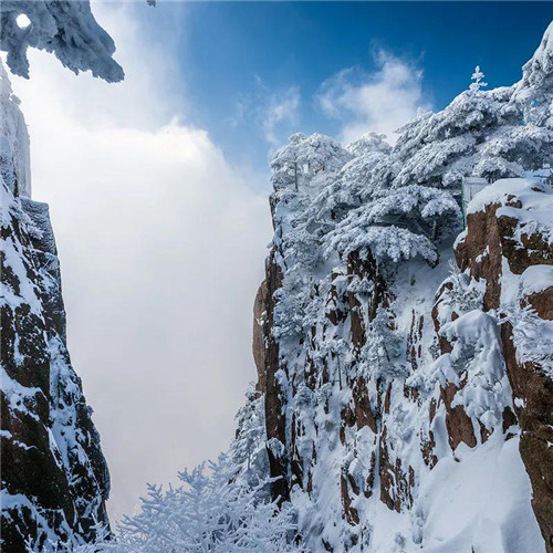 银装素裹黄山雪景风景头像图片