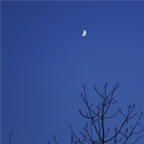 深蓝色治愈系背景头像图片