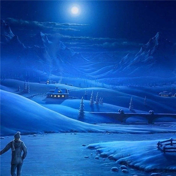 深蓝色治愈系背景头像图片