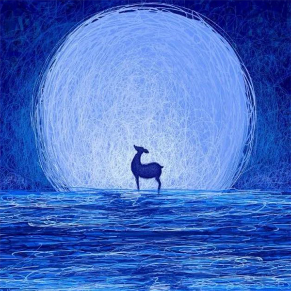 深蓝色治愈系背景头像图片