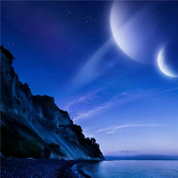 深蓝色治愈系背景头像图片