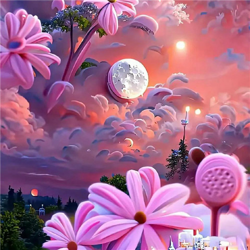 美不胜收粉嫩嫩的少女心风景头像图片