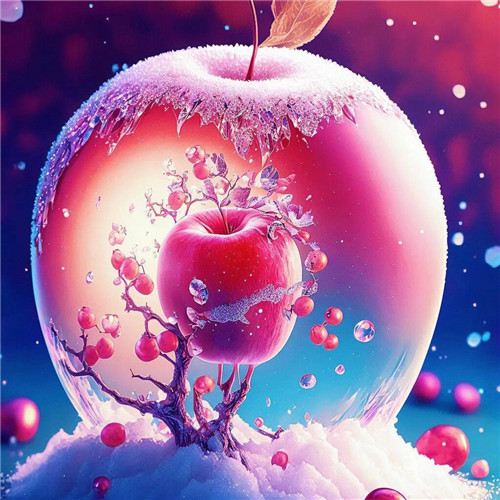 唯美冬天雪中苹果头像图片