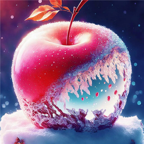 唯美冬天雪中苹果头像图片