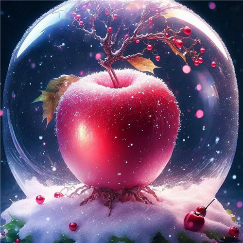 唯美冬天雪中苹果头像图片