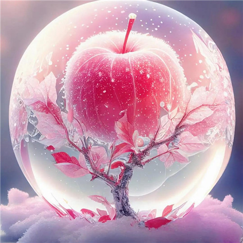 唯美冬天雪中苹果头像图片