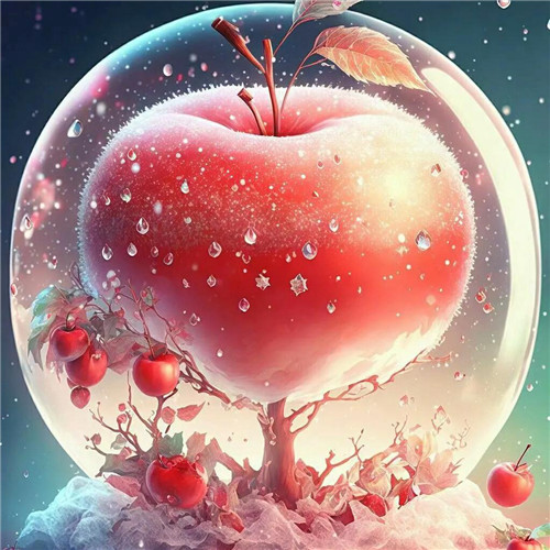 唯美冬天雪中苹果头像图片