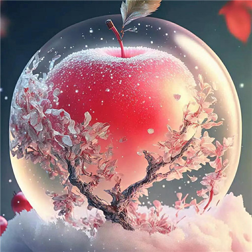 唯美冬天雪中苹果头像图片