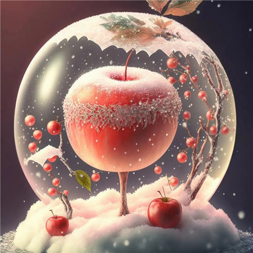 唯美冬天雪中苹果头像图片
