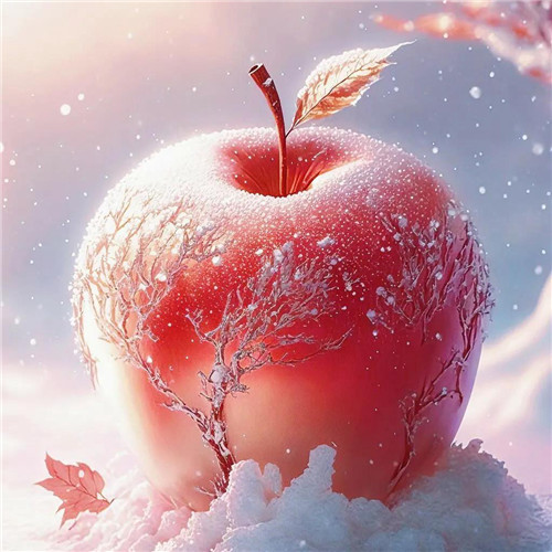 唯美冬天雪中苹果头像图片
