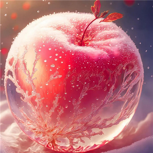 唯美冬天雪中苹果头像图片