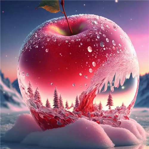 唯美冬天雪中苹果头像图片