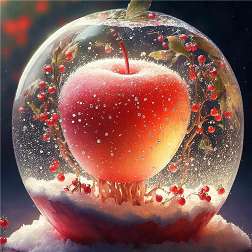 唯美冬天雪中苹果头像图片