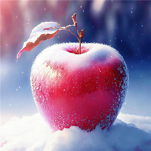 唯美冬天雪中苹果头像图片
