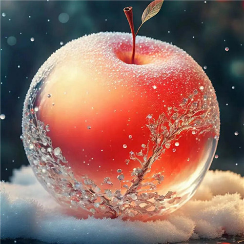 唯美冬天雪中苹果头像图片